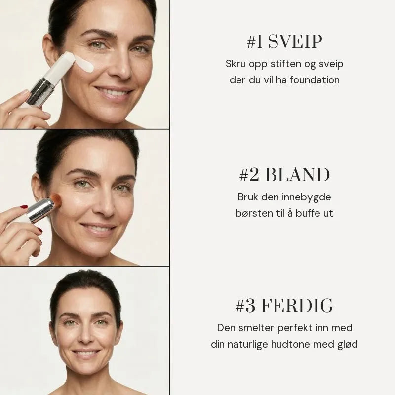 Tre steg: sveip, bland, ferdig